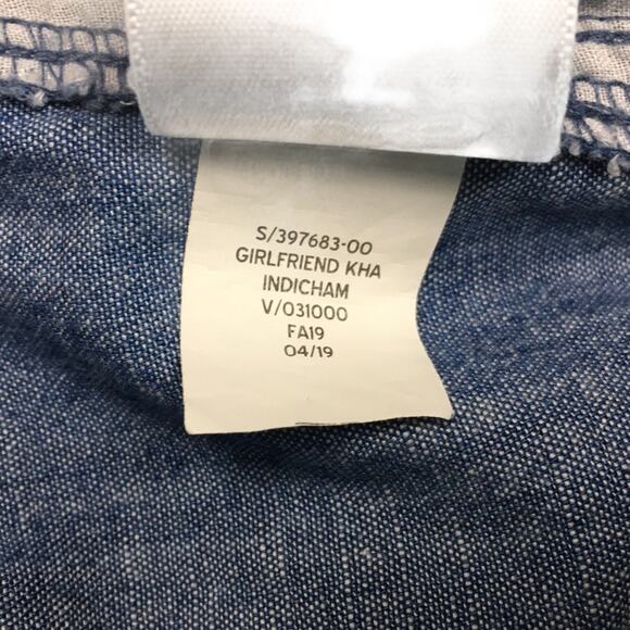 Gap Pants Girlfriend‎ Khaki Indigo Chambray Blue Cotton Women's 0 Casual Work - Picture 5 of 14